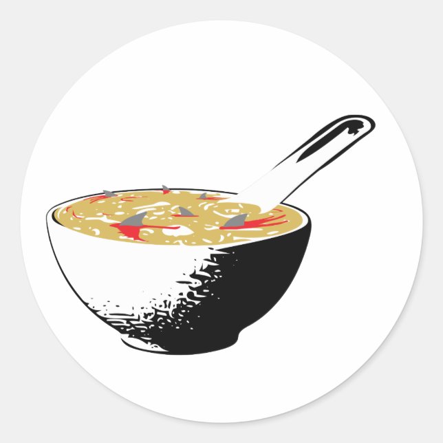 Haifischflossensuppe Runder Aufkleber (Vorderseite)