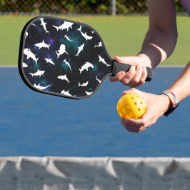 Haifischschatten auf der Dunklen Galaxie Pickleball Schläger