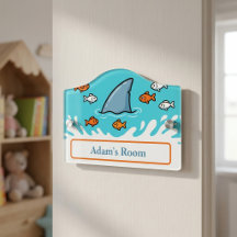 Haiflossen-Splash-Türschild