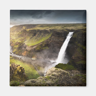 Haifoss Waterfall Sommer in Island Magnet