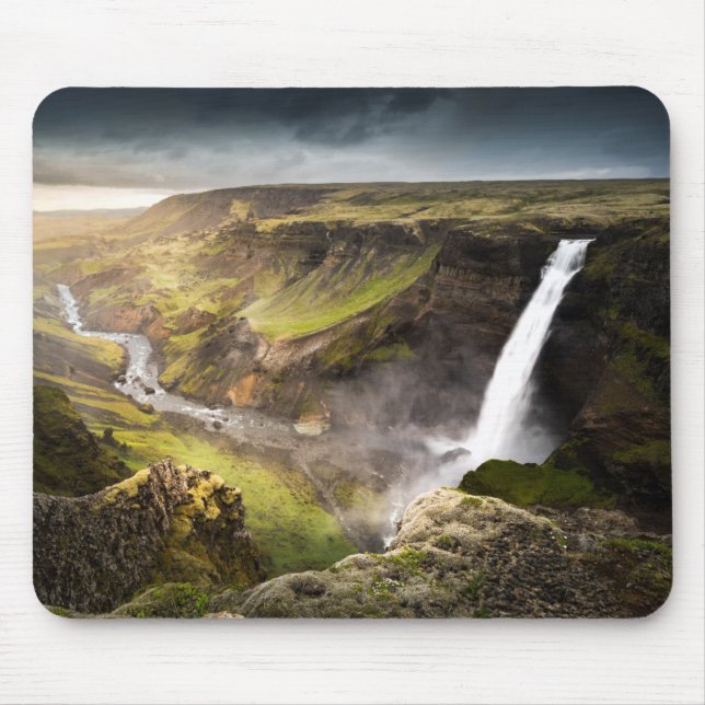 Haifoss Waterfall | Sommer in Island Mousepad (Vorne)