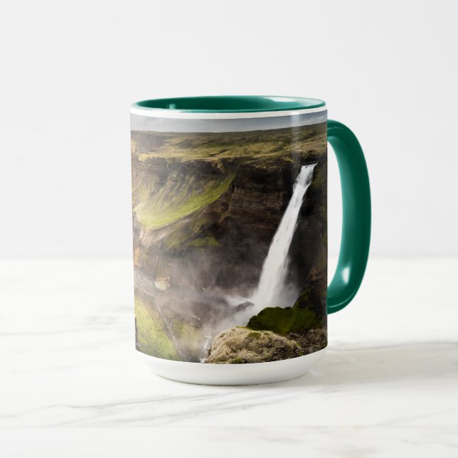 Haifoss Waterfall | Sommer in Island Tasse (VorderseiteRechts)