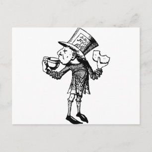 Haigha (Mad Hatter) Schwarz Postkarte
