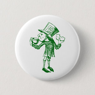 Haigha (wütender Hutmacher) schwärzte Grün mit Button