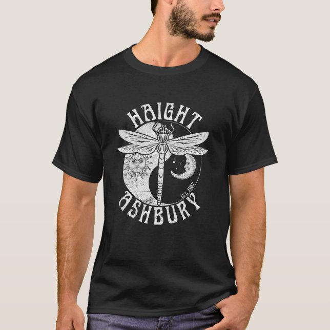 Haight Ashbury 1967 Retro San Francisco Dragon Fly T-Shirt (Vorderseite)