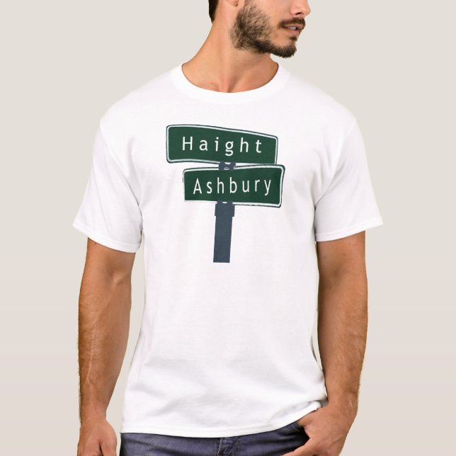 Haight Ashbury Klassiker-Straßenschild T-Shirt (Vorderseite)