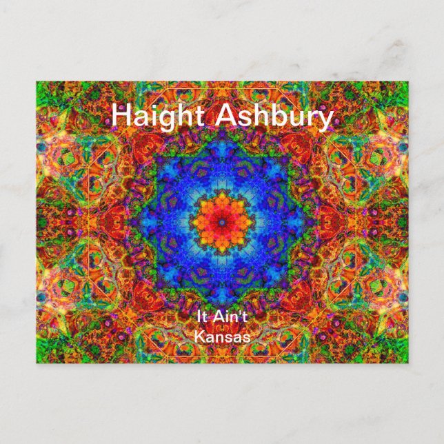 Haight Ashbury Psychedelic Hippie Fashion Art Postkarte (Vorderseite)