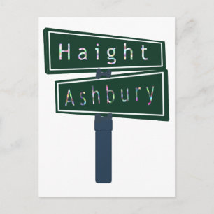 Haight Ashbury Rainbow Street Sign Postkarte