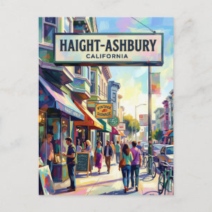 Haight-Ashbury-Straßenszene Kalifornien Postkarte