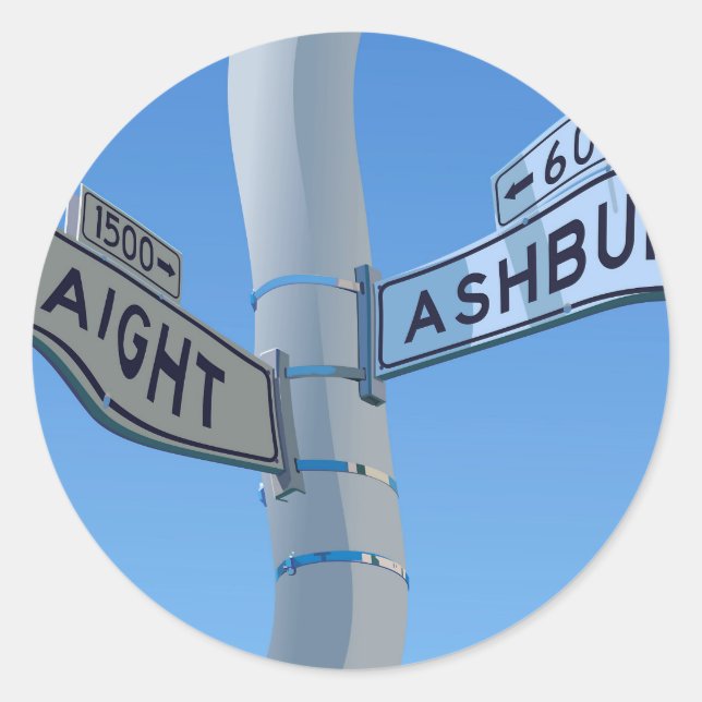 Haight Ashbury Warp Runder Aufkleber (Vorderseite)