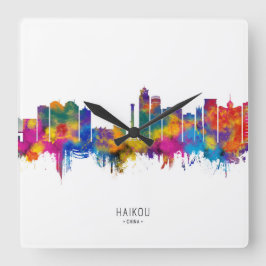 Haikou China Skyline Quadratische Wanduhr