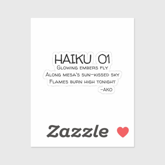 HAIKU 01 AUFKLEBER (Blatt)
