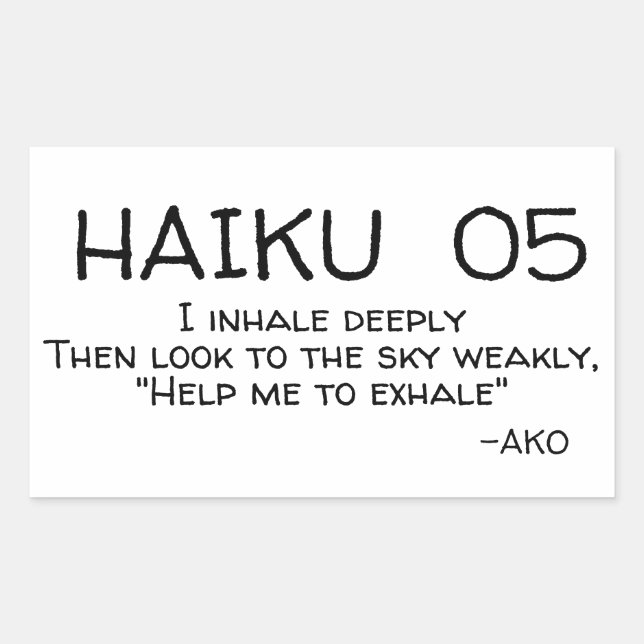 HAIKU 05 RECHTECKIGER AUFKLEBER (Vorderseite)