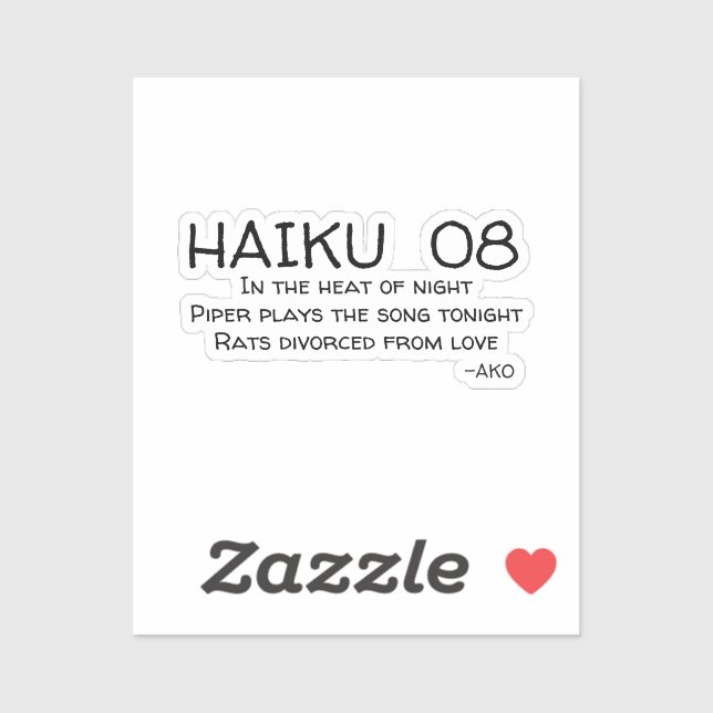 HAIKU 08 AUFKLEBER (Blatt)
