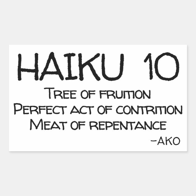 HAIKU 10 RECHTECKIGER AUFKLEBER (Vorderseite)