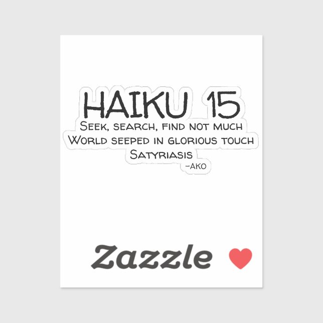 HAIKU 15 AUFKLEBER (Blatt)