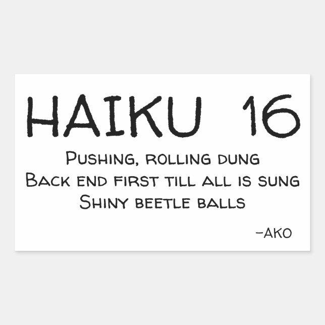 HAIKU 16 RECHTECKIGER AUFKLEBER (Vorderseite)