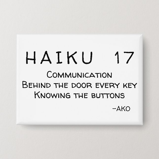 HAIKU 17 BUTTON (Vorderseite)