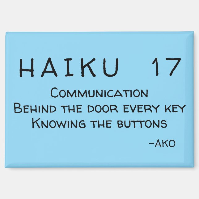 HAIKU 17 MAGNET (Vorderseite)