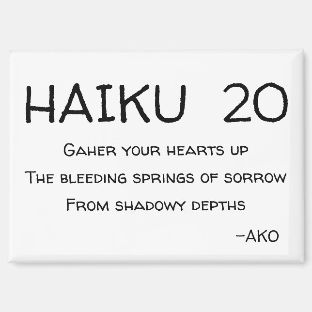HAIKU 20 MAGNET (Vorderseite)