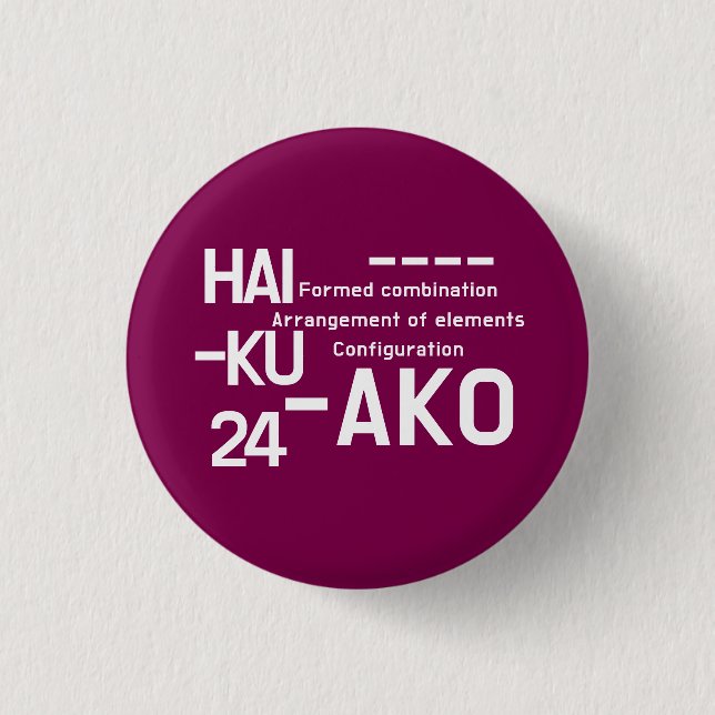 HAIKU 24 BUTTON (Vorderseite)