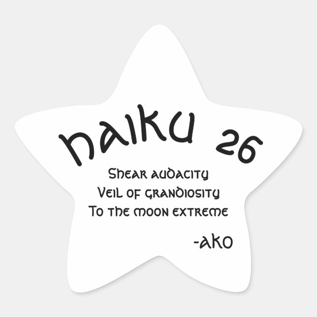 HAIKU 26 Stern-Aufkleber (Vorderseite)