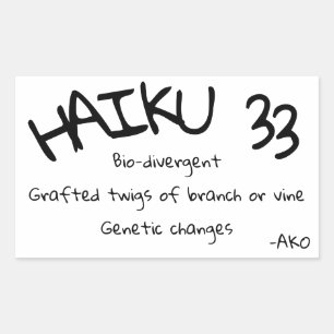 HAIKU 33 RECHTECKIGER AUFKLEBER