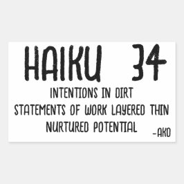 HAIKU 34 RECHTECKIGER AUFKLEBER