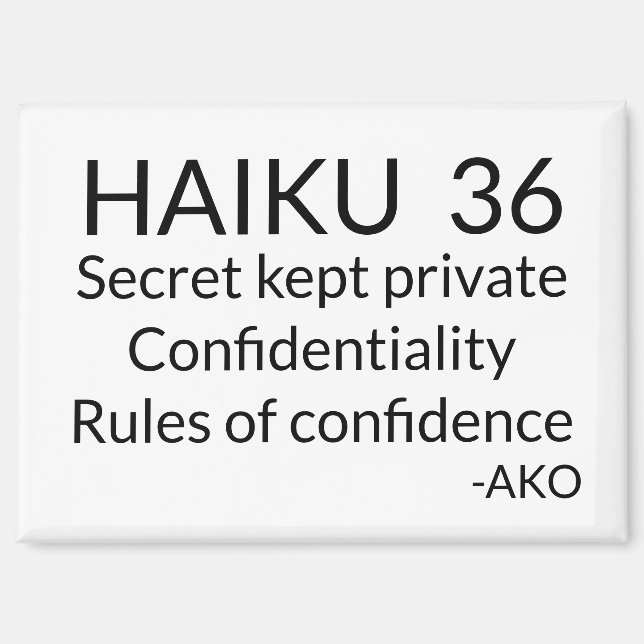 HAIKU 36 MAGNET (Vorderseite)