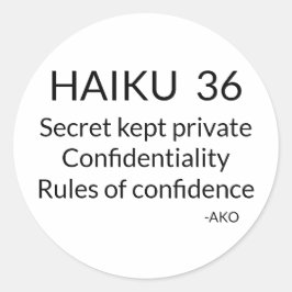 HAIKU 36 RUNDER AUFKLEBER