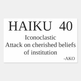 HAIKU 40 RECHTECKIGER AUFKLEBER