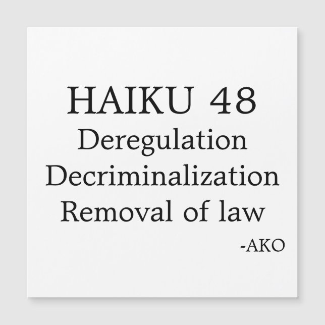 HAIKU 48 MAGNETISCHE KARTE (Vorderseite)