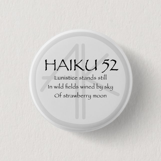 HAIKU 52 BUTTON (Vorderseite)