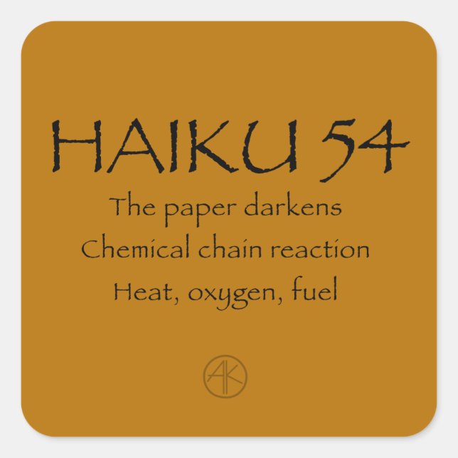 HAIKU 54 QUADRATISCHER AUFKLEBER (Vorderseite)
