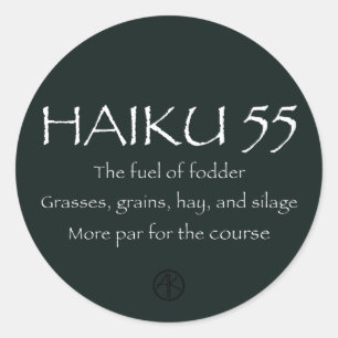 HAIKU 55 RUNDER AUFKLEBER