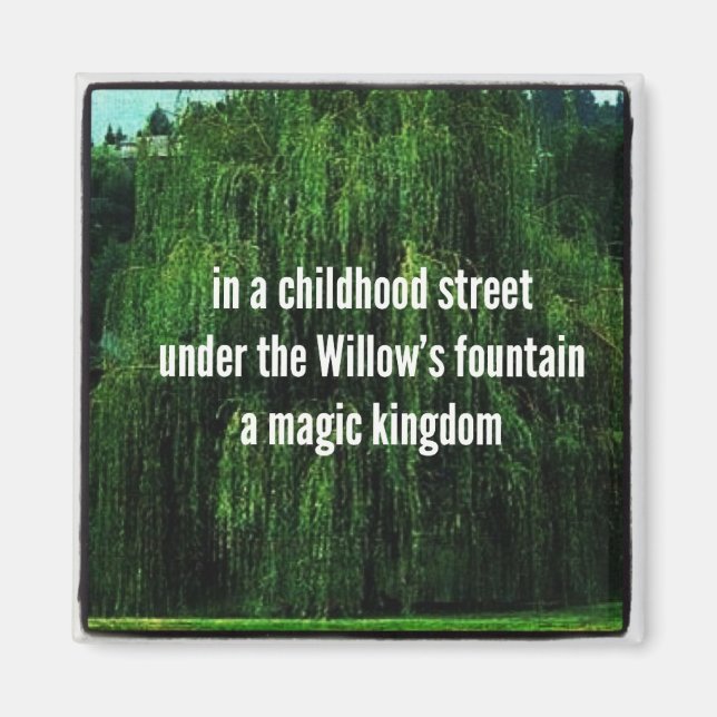 Haiku-Kühlschrankmagnet - Unter dem Willow-Brunnen Magnet (Vorne)