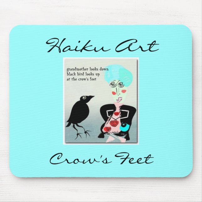 Haiku-Kunst Mousepad der Krähe die Füße (Vorne)