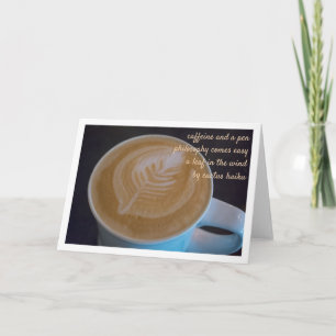 Haiku Latte Leaf Kaffee Lover Personalizable Blank Karte