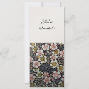 HAIKU/SCHWARZ-WEISS GELBE PINKSPRINGBLUMEN EINLADUNG