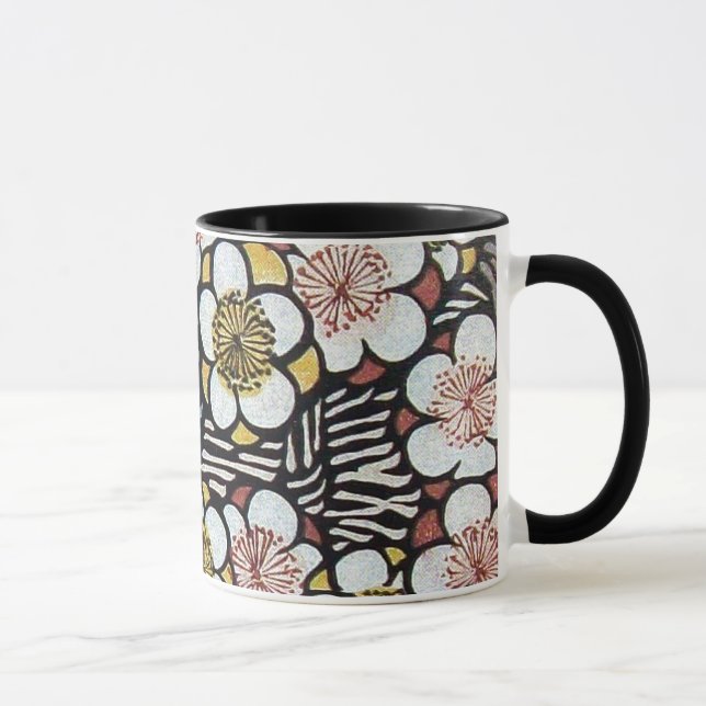 HAIKU/SCHWARZ-WEISS PINKSPRINGBLUMEN TASSE (Rechts)
