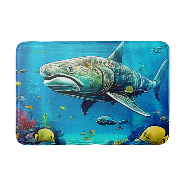 Haikunst Raubfisch Ozean Badematte (Vorderseite)