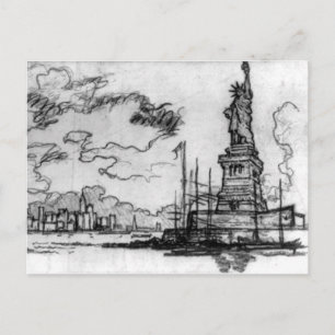 Hail America - Joseph Pennell - 1908 Postkarte