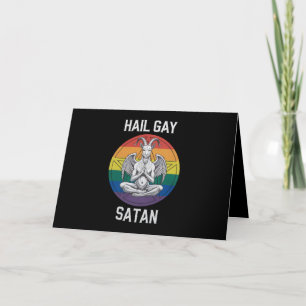 Hail Gay Satan Funny Goth Gothic Goat LGBTQ Dankeskarte