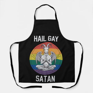 Hail Gay Satan Lustig Gothisch Gothic Ziege LGBTQ Schürze