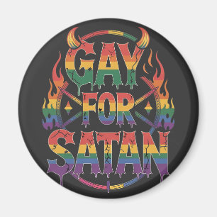 Hail Gay Satan Rainbow Baphomet Devil Goat LGBTQ Magnet