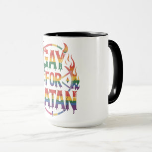 Hail Gay Satan Rainbow Baphomet Devil Goat LGBTQ Tasse