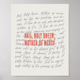 Hail, heilige Königin Gebet Poster