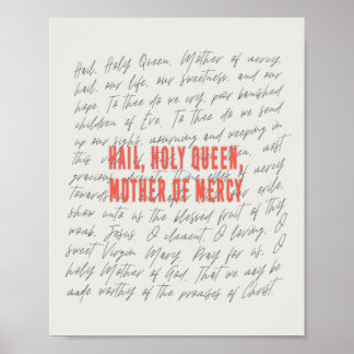 Hail, heilige Königin Gebet Poster