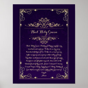 Hail Holy Queen Katholic Prayer Poster