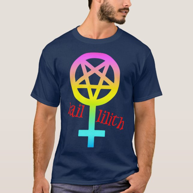 Hail Lilith LGBT Pride Pastel Goth Satan T-Shirt (Vorderseite)